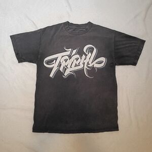 Y2K Tribal Gear Black and Gray Short Sleeve Tee M